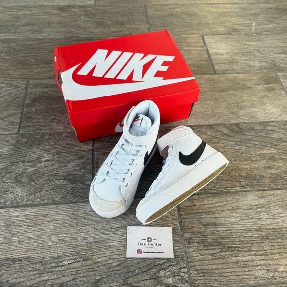 Brand New Nike Blazer Mid '77 Preschool/Little Kids' Shoes “White/Black” - Picture 5 of 12